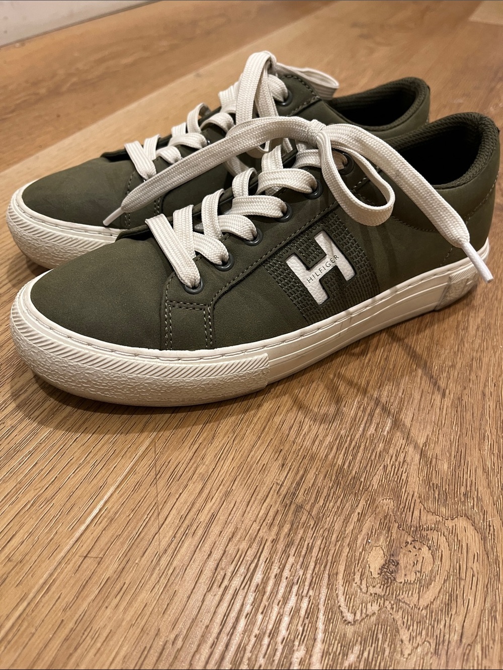 Tommy Hilfiger Olive Green Sneakers with White Accents